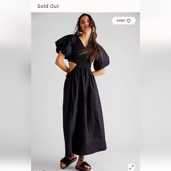 Free People Black Puff Sleeve Sundress - Picture 2 of 11